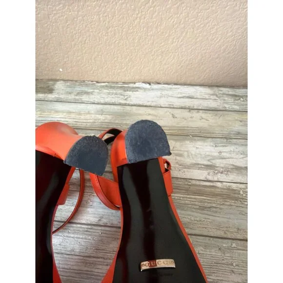 Gucci Malaga Kid Orange Leather Studded Platform Heels EU 40 Box Dust Bag w/COA - Picture 13 of 16